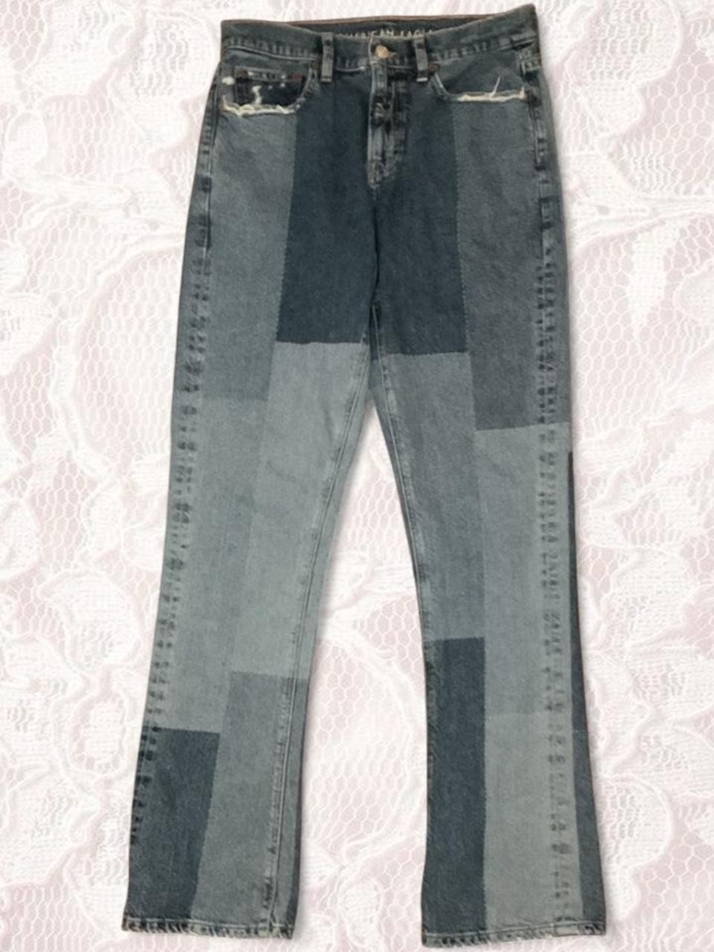 American Eagle Patchwork Jeans Size 2 Long